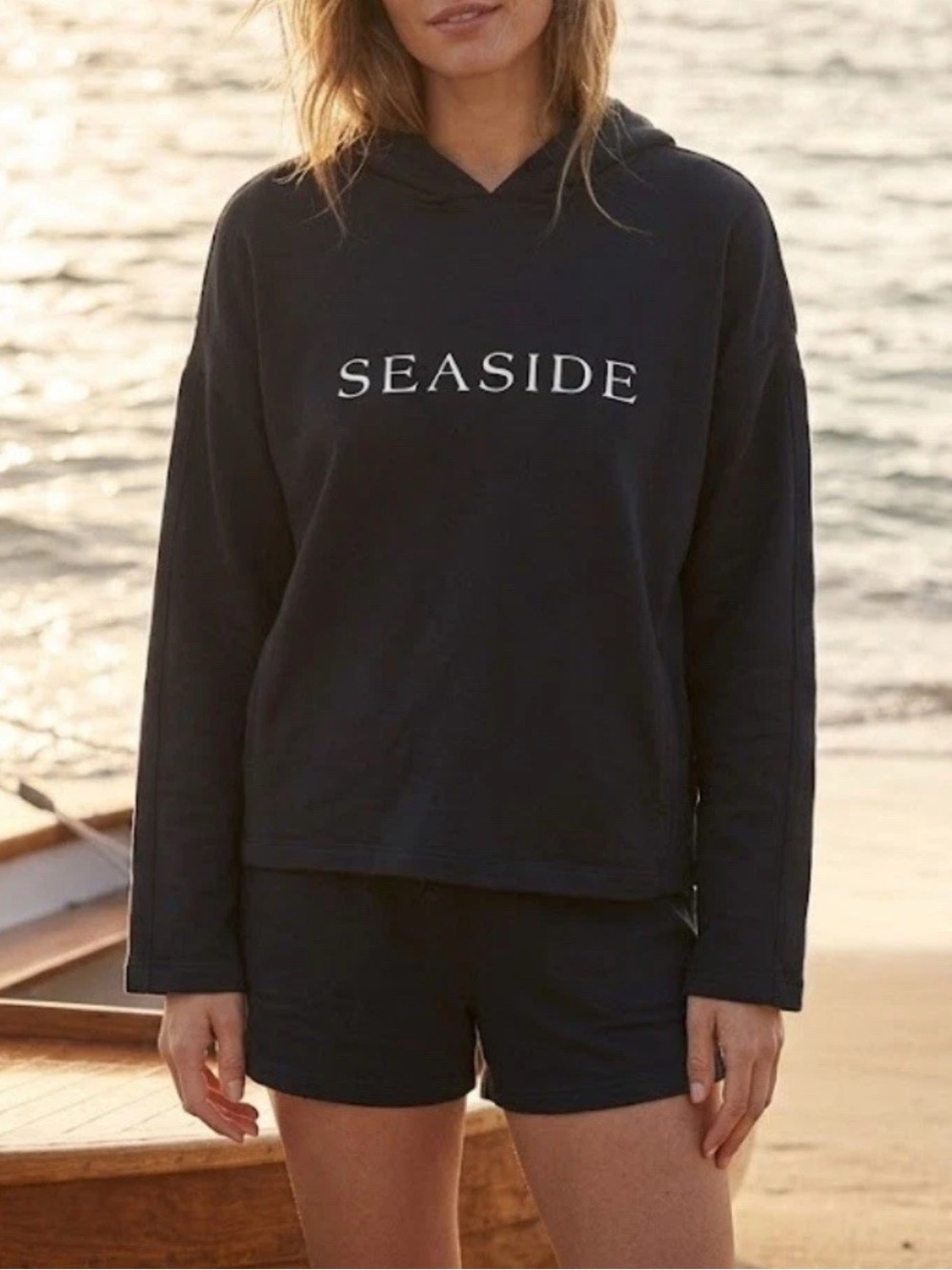 Stateside SEASIDE Graphic Navy Blue Hoodie - S